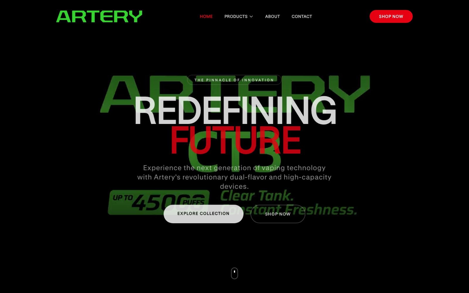 Artery Vapor SA case study screenshot
