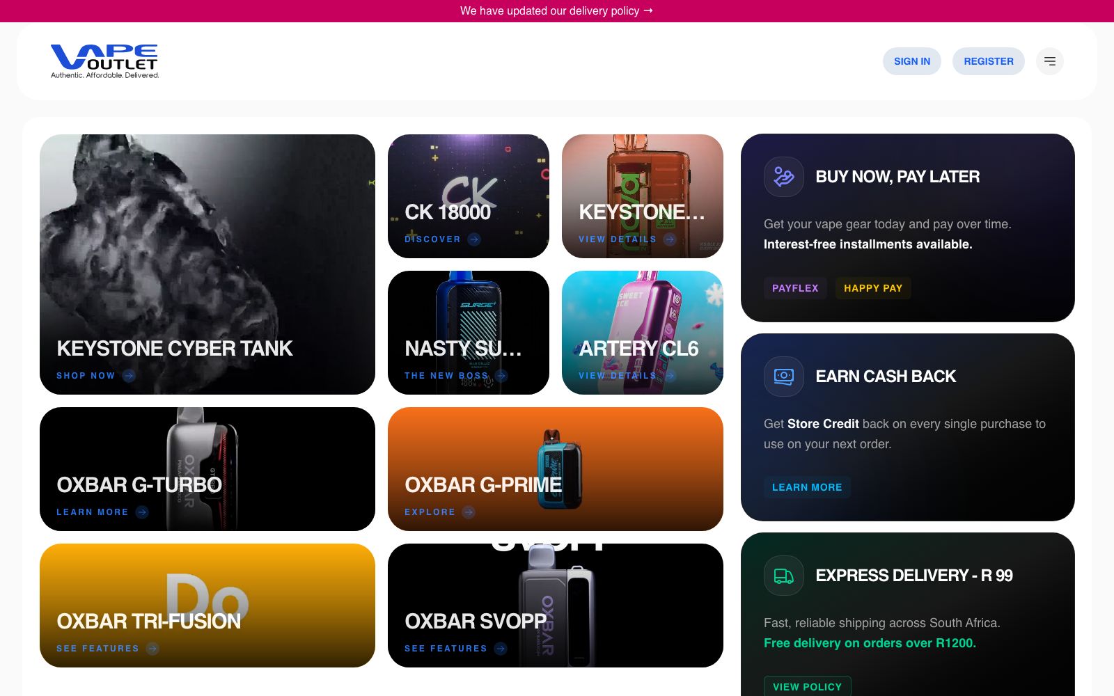 Vape Outlet case study screenshot